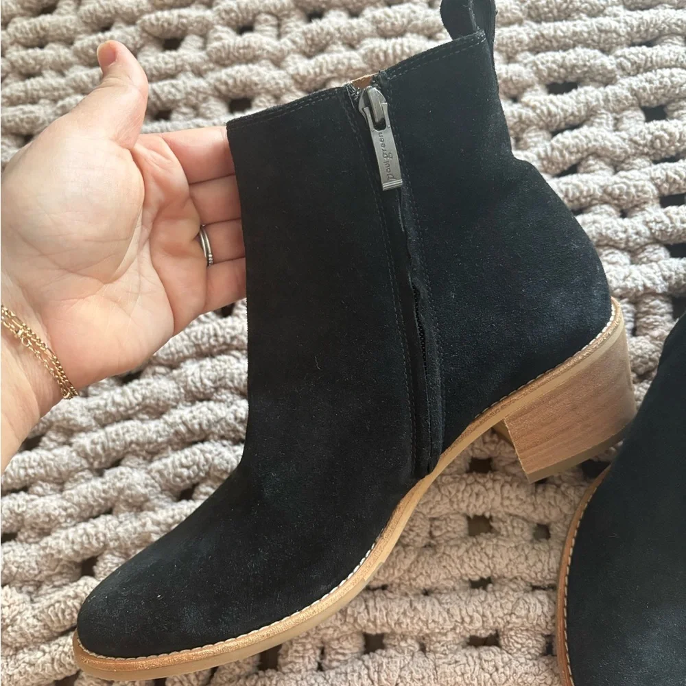 PAUL GREEN Sante Black Suede Side Zip Ankle Boot Booties 7.5 Women’s 5 UK NWOT